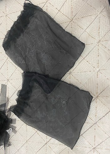 Siyah Nakışlı Fırfırlı prenses bohça seti - Görsel 4