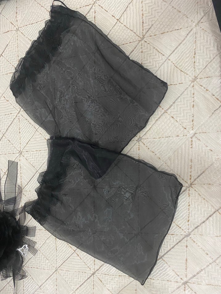 Siyah Nakışlı Fırfırlı prenses bohça seti - Görsel 4