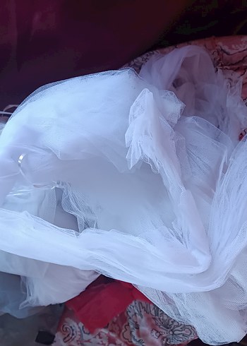 Beyaz Parlak Drapeli Bohem Düğün Aksesuarı - Görsel 3