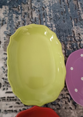 Renkli Seramik Tabak Seti - Görsel 5