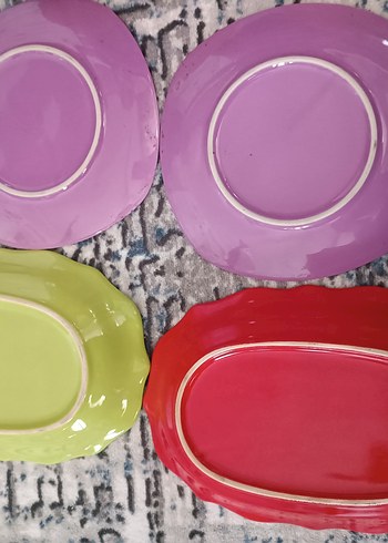 Renkli Seramik Tabak Seti - Görsel 3