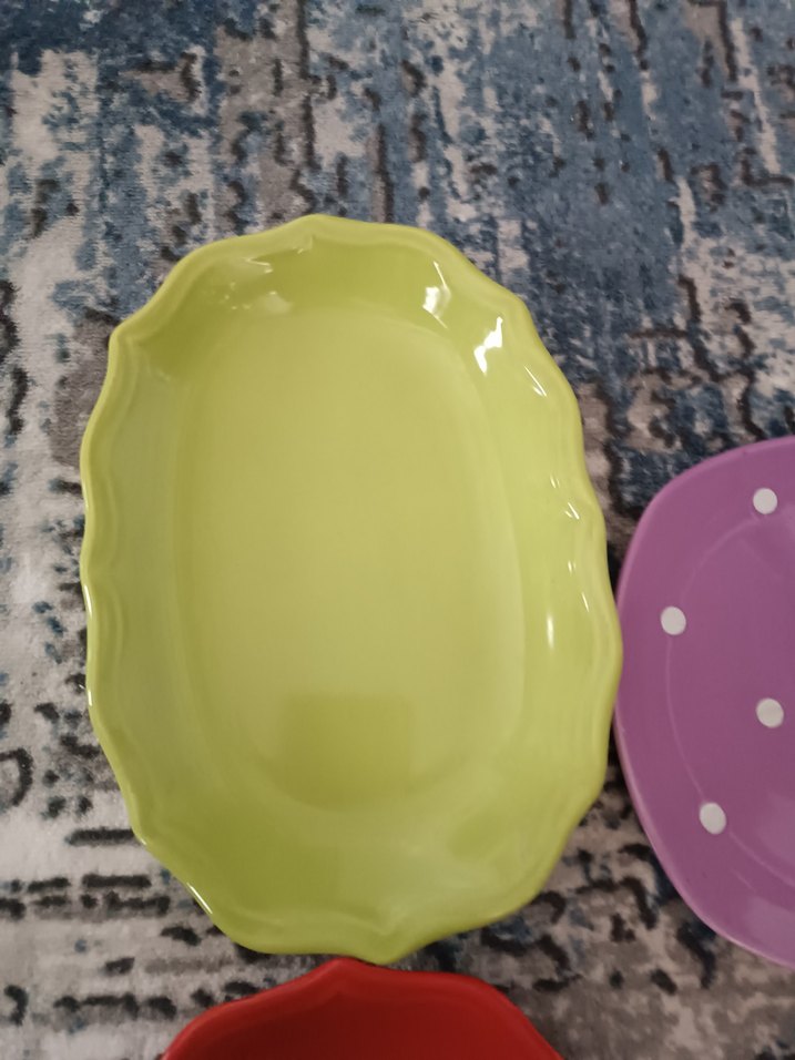 Renkli Seramik Tabak Seti - Görsel 5