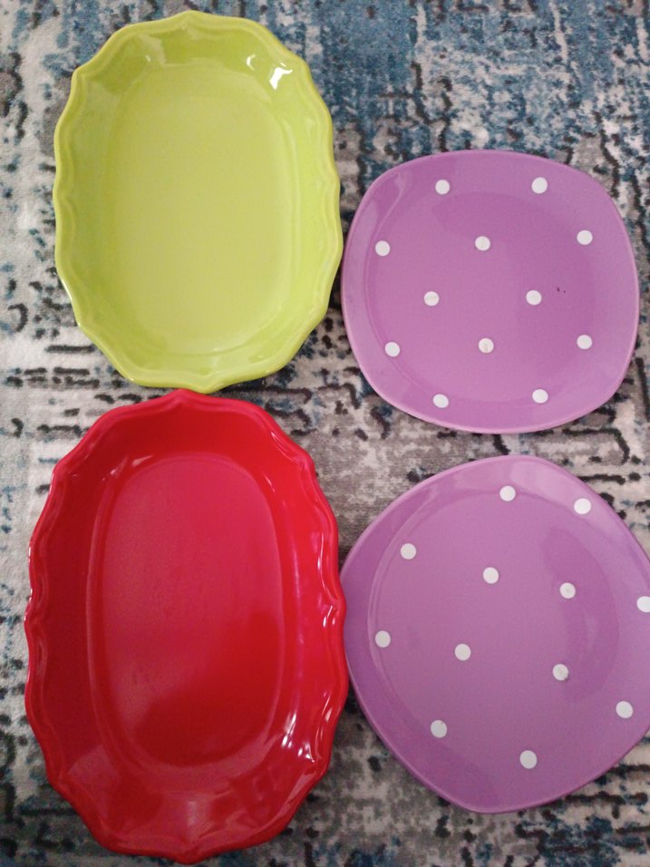 Renkli Seramik Tabak Seti - Görsel 2