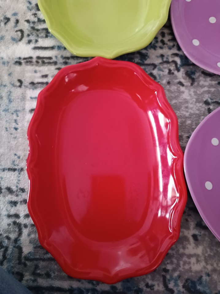 Renkli Seramik Tabak Seti - Görsel 4