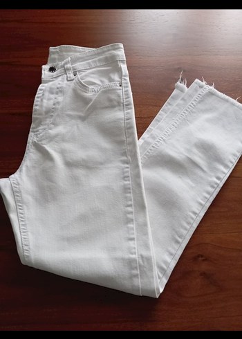 Kadın Beyaz Regular Fit Pamuklu Jean