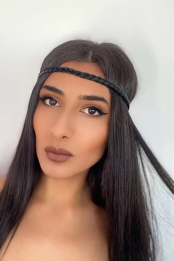 Beden Siyah Renk İnce Örgülü Lastik Bandana