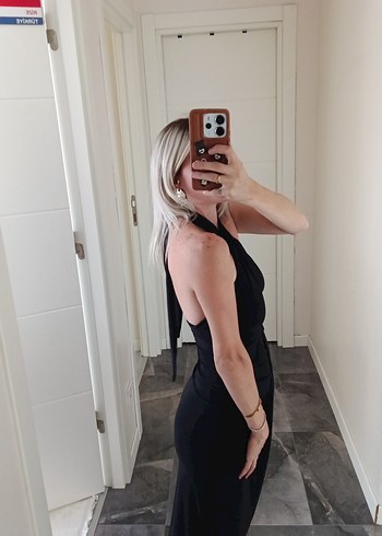 s Beden siyah Renk Siyah Straplez Midi Gotik Elbise