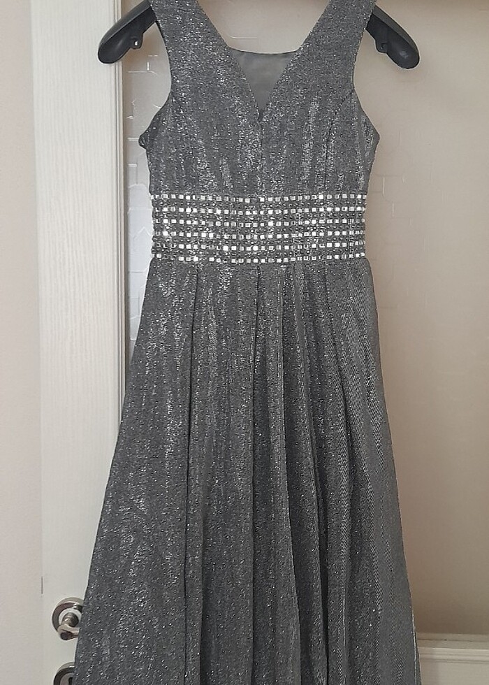 Simli gri çocuk abiye 11 yaş - Görsel 3