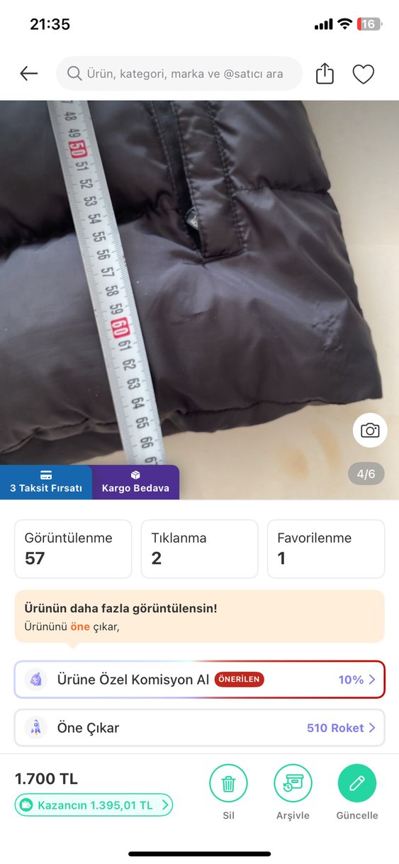 Siyah Fermuarlı Erkek Mont - Görsel 5