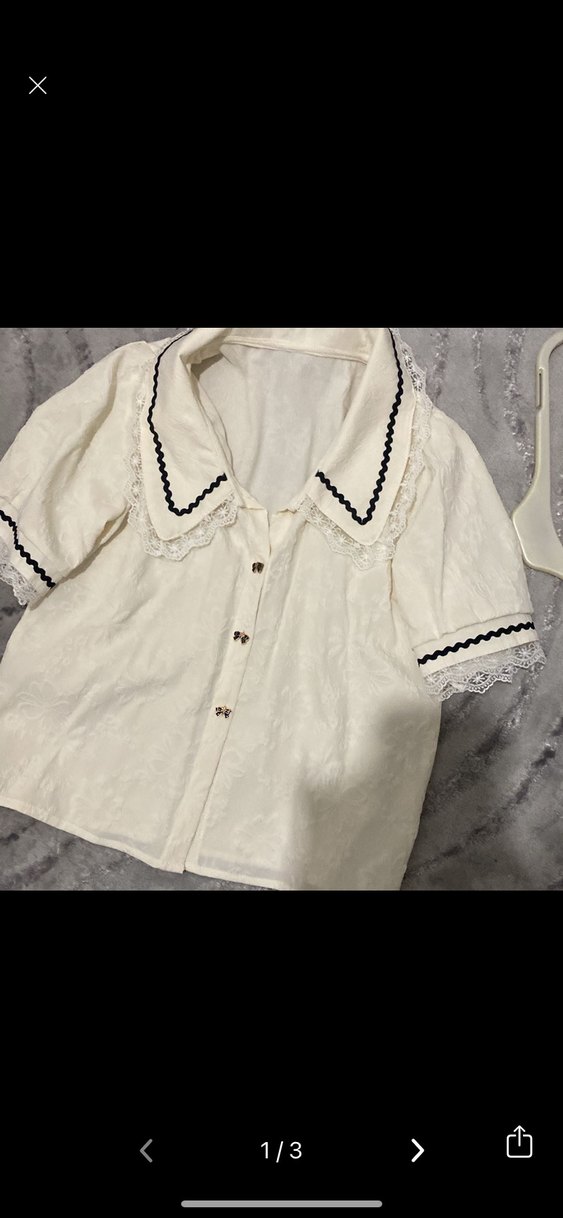 Düğmeli Beyaz Kadın Kısa Kollu Gömlek vinyeç model - Görsel 3