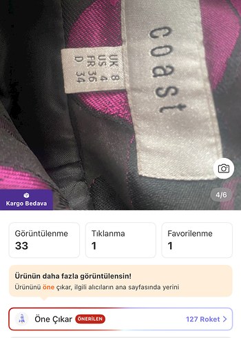 Mor Baskılı Uzun Dökümlü Etek - Görsel 4