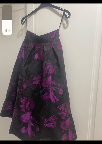 Mor Baskılı Uzun Dökümlü Etek - Görsel 2