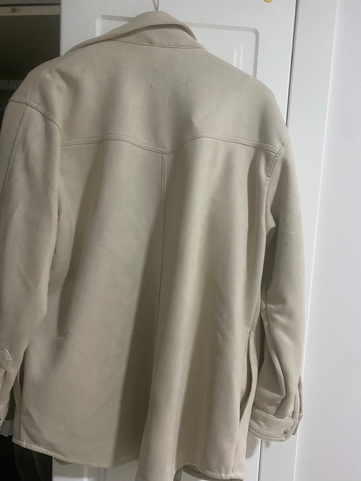 Bej Süet Düğmeli Midi Kadın Ceket - Görsel 3