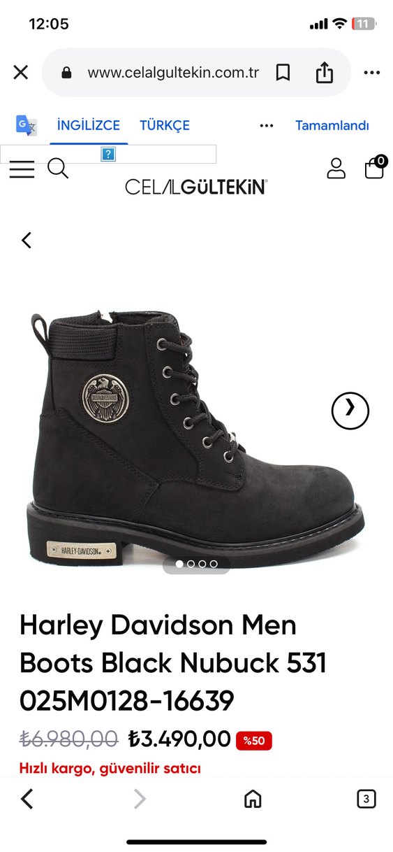 Siyah Nubuk erkek Biker Botu, Tokalı - Görsel 3