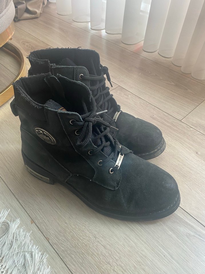 Siyah Nubuk erkek Biker Botu, Tokalı - Görsel 4