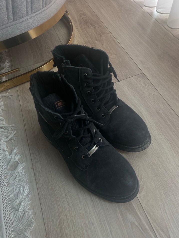 Siyah Nubuk erkek Biker Botu, Tokalı - Görsel 2