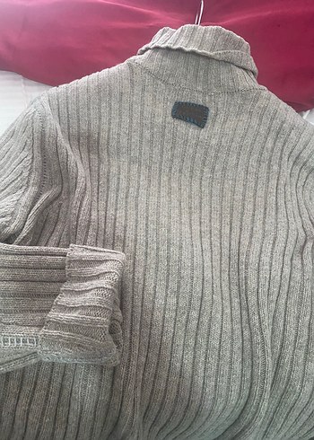 Bej  Boğazlı Triko Kazak - Görsel 6