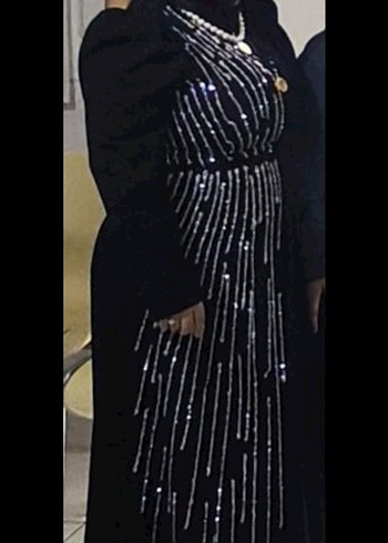 Siyah tesettür Abiye Elbise - Görsel 6