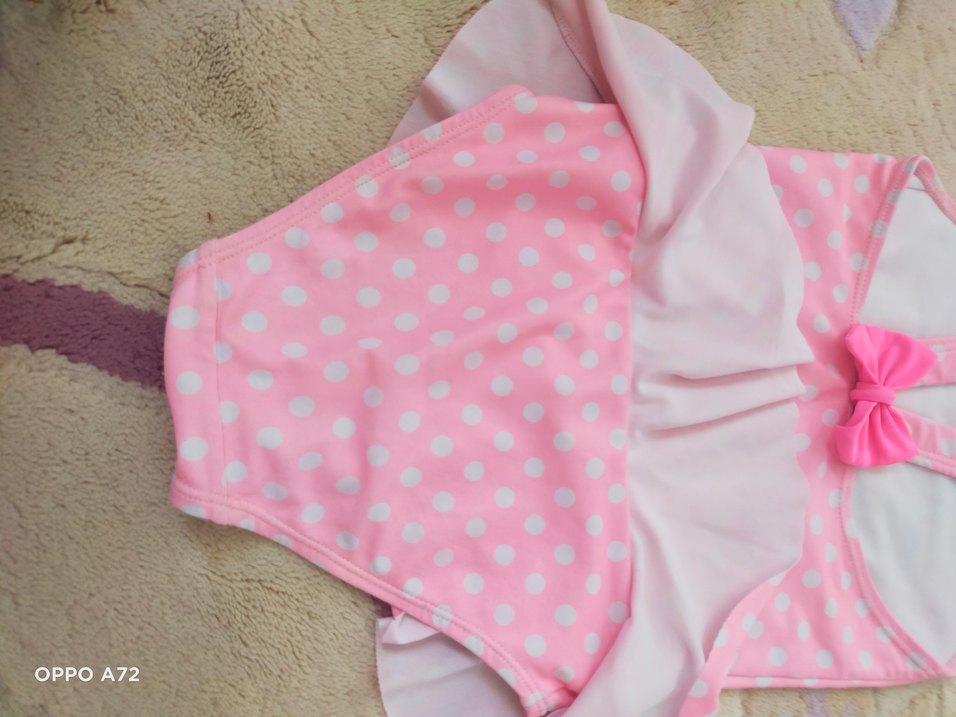 Minyon Baskılı Pembe Kız Çocuk Mayo - Görsel 3