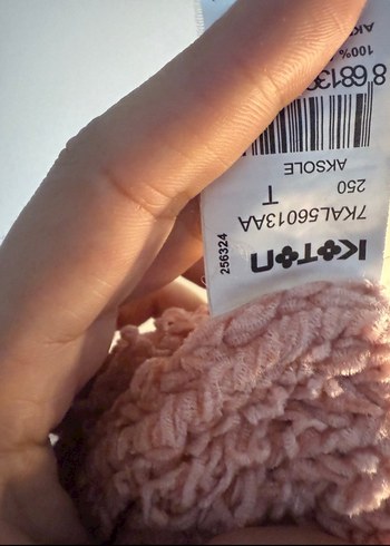 Pembe Kadın Örgü Bere Ponponlu - Görsel 2