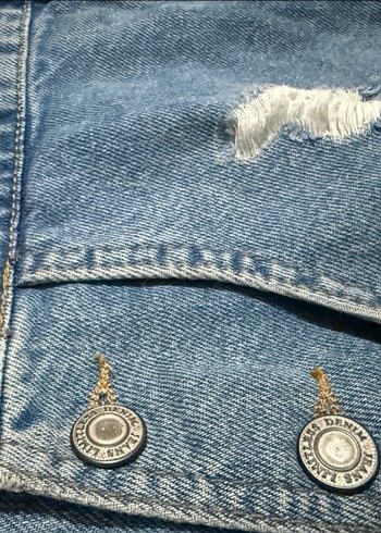 Kadın Kısa Denim Salopet - Görsel 3