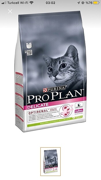 Proplan delicate kuzu etli kedi maması 3kg