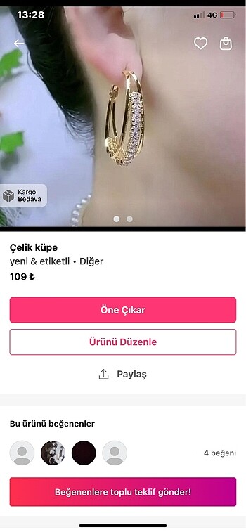  Beden çeşitli Renk 5 küpe