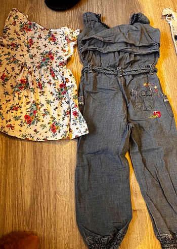 Kızlar için Bel Detaylı Kot Tulum - Görsel 2