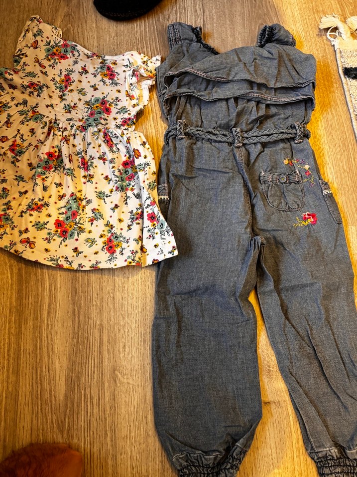 Kızlar için Bel Detaylı Kot Tulum - Görsel 2