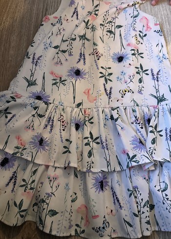 Kız Çocuk Nakışlı Fırfırlı Elbise - Görsel 7