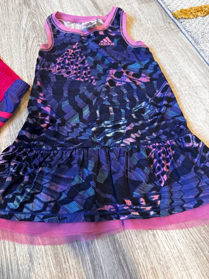 Kız çocuk Renkli Tie-Dye Mini Spor Elbise - Görsel 3