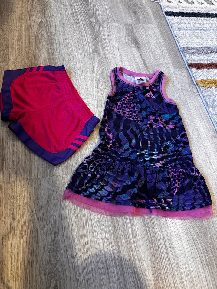 Kız çocuk Renkli Tie-Dye Mini Spor Elbise - Görsel 5