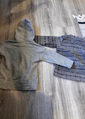 Gri Nakışlı Örgü Erkek Çocuk Hırka - Görsel 3