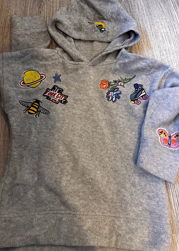 Gri Nakışlı Örgü Erkek Çocuk Hırka - Görsel 2