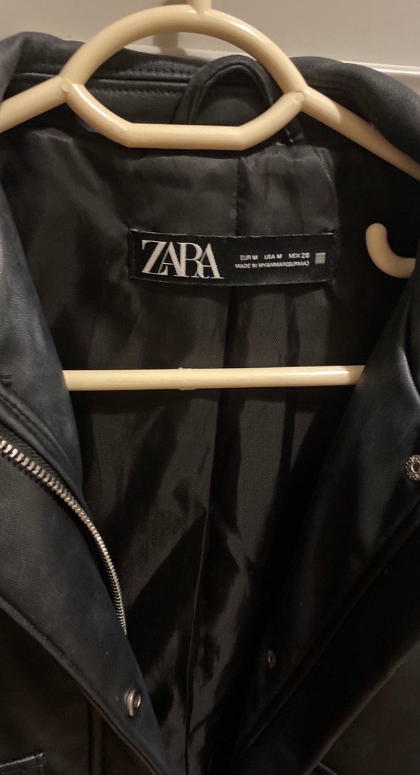 Zara Siyah Deri Ceket - Görsel 2