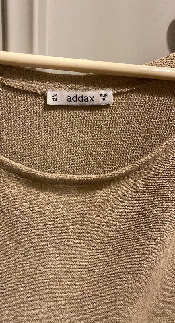 Bej Kadın Uzun Kollu Salaş örme  Kazak - Görsel 2