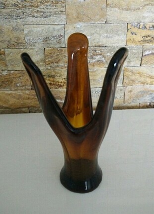 2 adet Murano kahverengi biblo, 16 cm