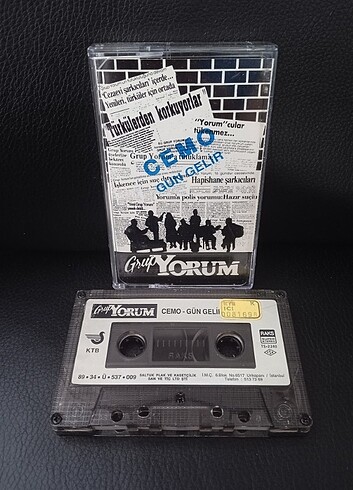 Kaset Grup Yorum Cemo gün gelir albümü 1989 Kağıt Baskı
