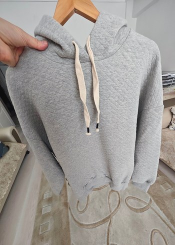 Mavi Jeans Gri Kapüşonlu Kadın Triko Sweatshirt