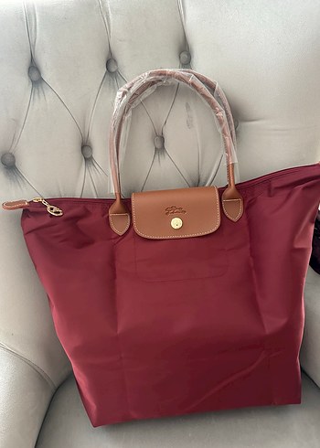 Longchamp Bordo Parlak Kadın Omuz Çantası