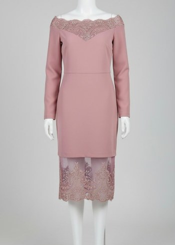 Pembe pudra elbise