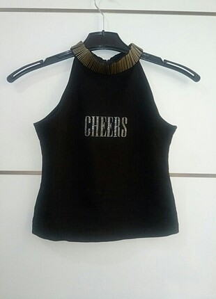 Cheers crop top mini üst 