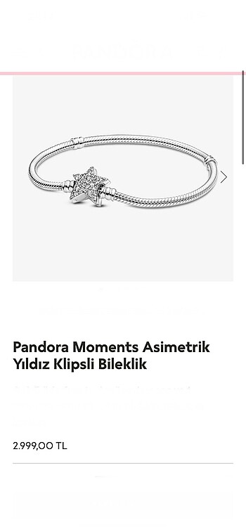 Pandora moments yıldız bileklik