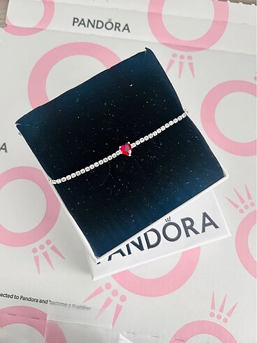 Pandora kırmızı kalp su yolu bileklik