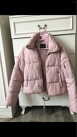 Bershka Pembe şişme mont