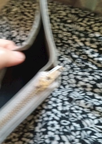 Gri Deri Kadın Cüzdanı Fermuarlı - Görsel 4