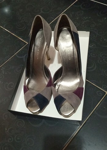 Gri Süet Stiletto Topuklu Kadın Ayakkabı - Görsel 7