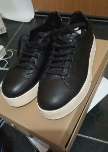 Siyah Platform Topuklu Kadın Spor Ayakkabı - Görsel 3