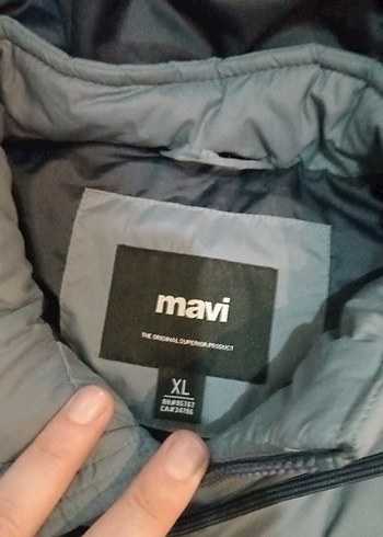 Mavi Gri Fermuarlı Kadın Ceket XL - Görsel 5