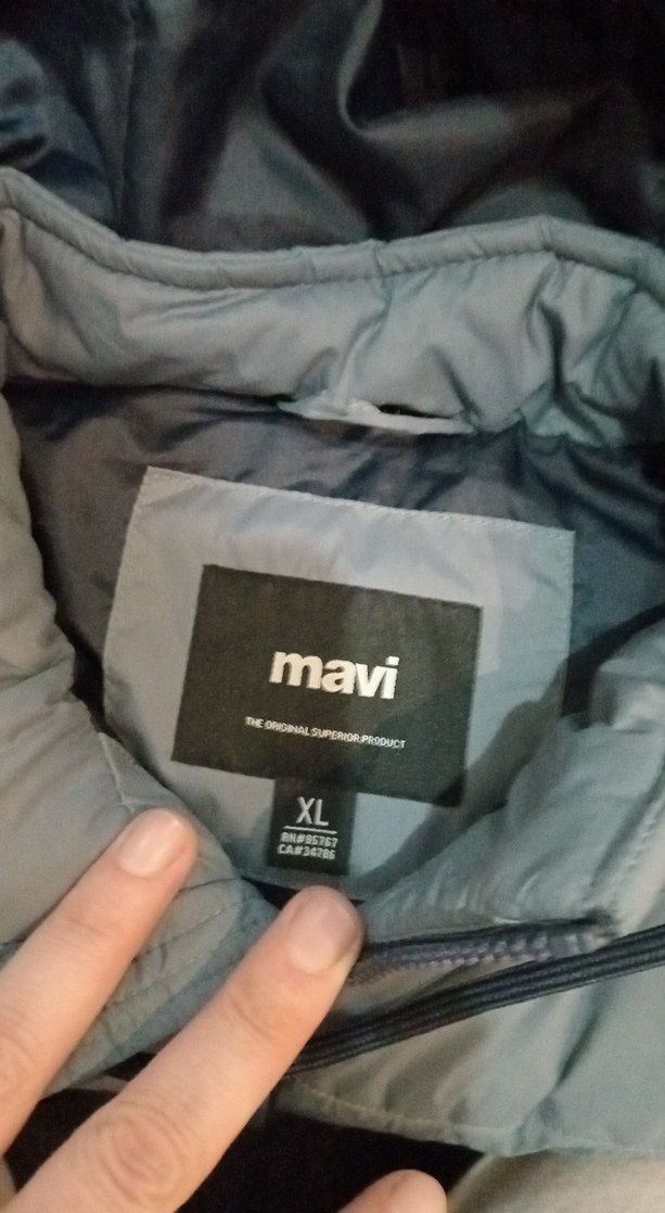 Mavi Gri Fermuarlı Kadın Ceket XL - Görsel 5